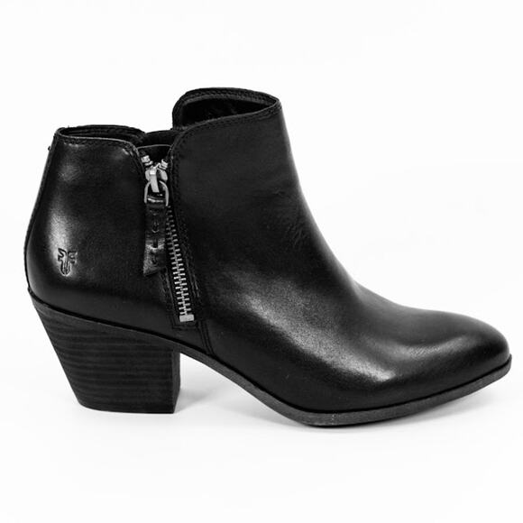 FRYE Women's Judith Double Zip Bootie Leather Ankle Boot in Black Size 10M - Picture 3 of 11